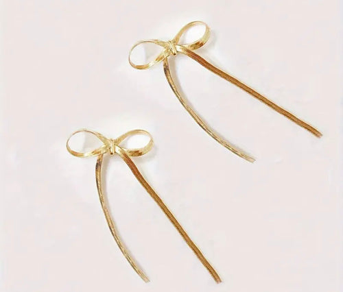 Bow Earrings Gold Colored