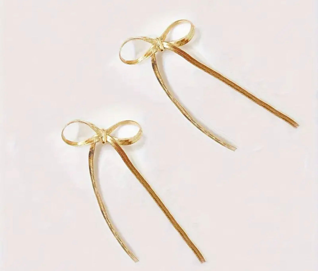 Bow Earrings Gold Colored