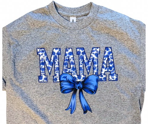 Floral Mama Bow Blue