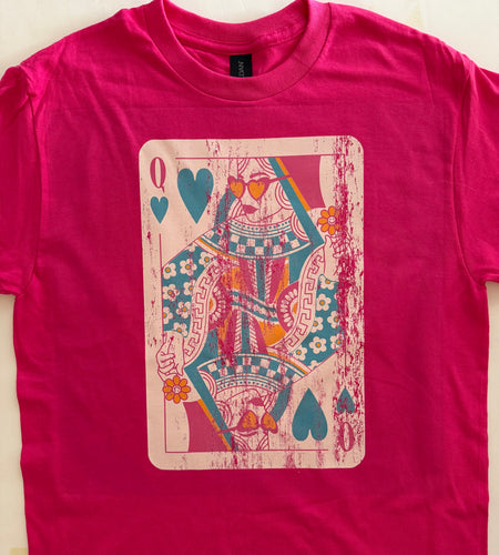 Queen of Hearts Shortsleeve Pink Tee