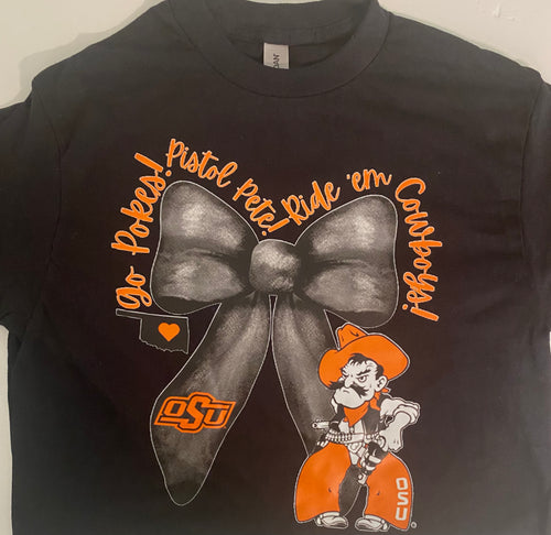 GO POKES OSU BOW BLACK