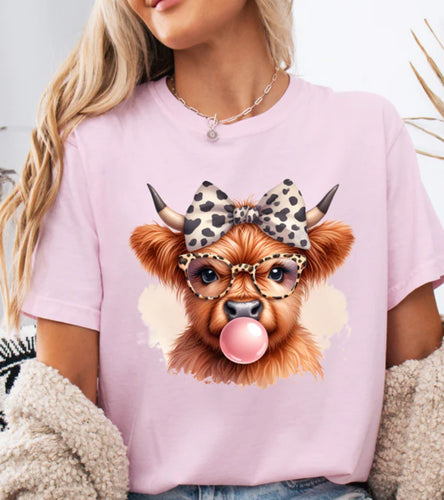 Cow Bubblegum Shortsleeve Tee