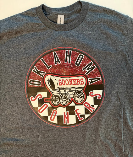 Oklahoma Sooners Wagon Checkered Shortsleeve Tee
