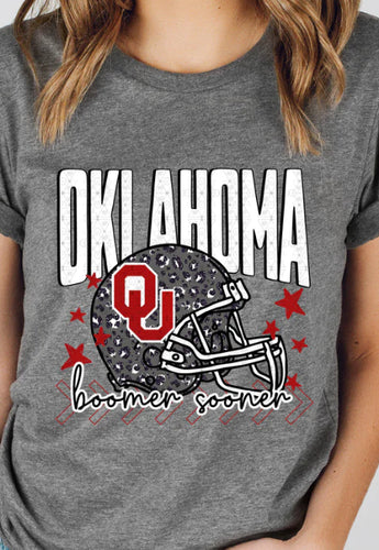 Oklahoma Helmet Sparkle Shortsleeve Tee