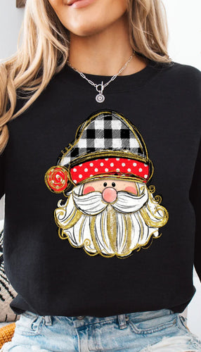Plaid Cap Santa Shortsleeve Tee
