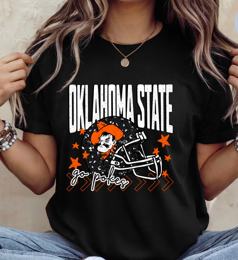 Oklahoma State Helmet Sparkle Shortsleeve Tee