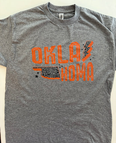 Oklahoma Orange Bolt Tee